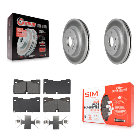 Front Coated Brake Rotor Semi-Metallic Pad Kit For GMC Chevrolet Silverado 1500 Sierra XL KGS-102679