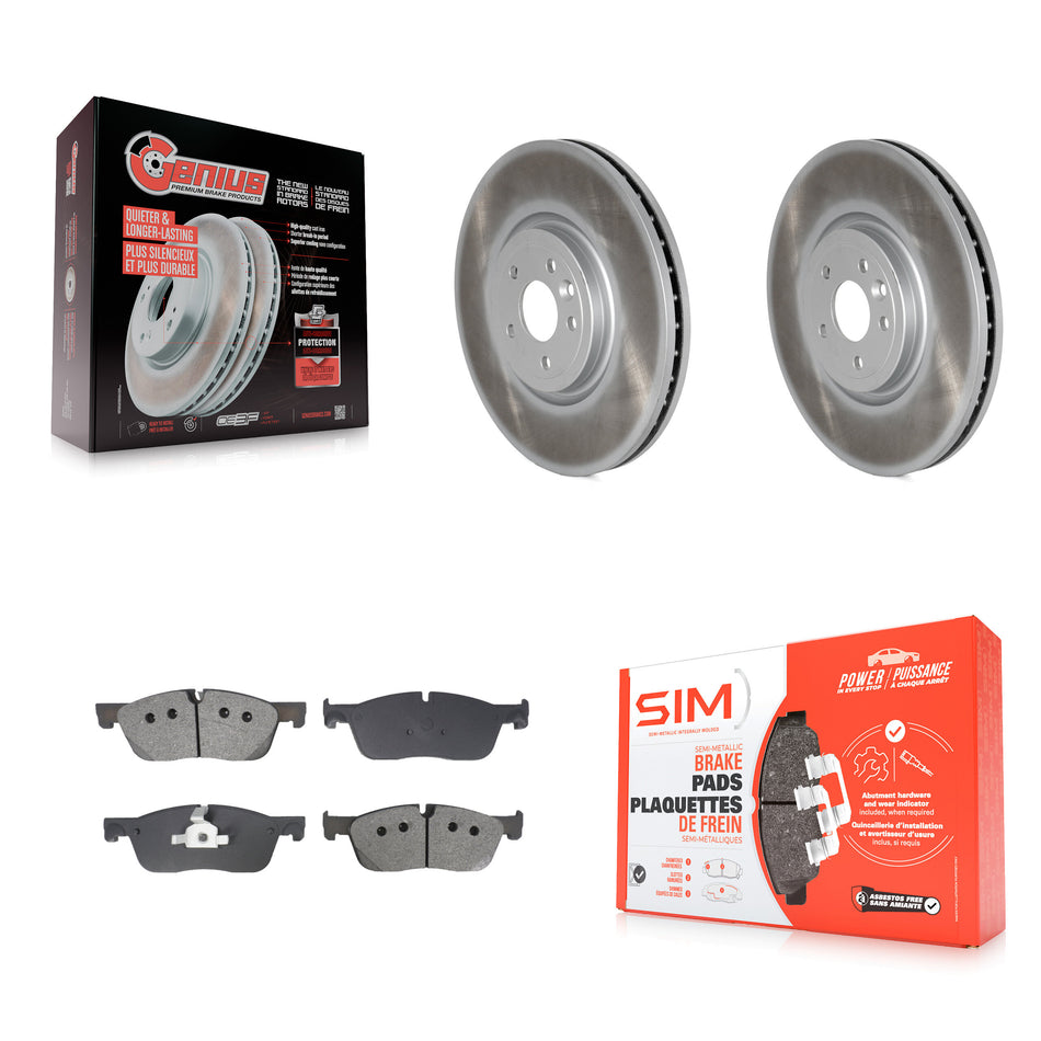 Front Coated Disc Brake Rotors And Semi-Metallic Pad Kit For 2019 Jaguar XF DIESEL engine KGS-102686