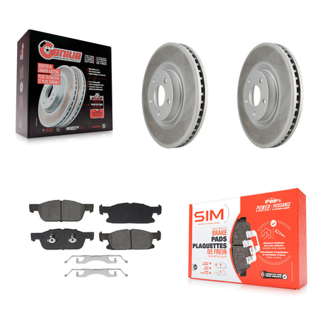 Front Coated Disc Brake Rotors And Semi-Metallic Pads Kit For Lincoln Continental KGS-102688