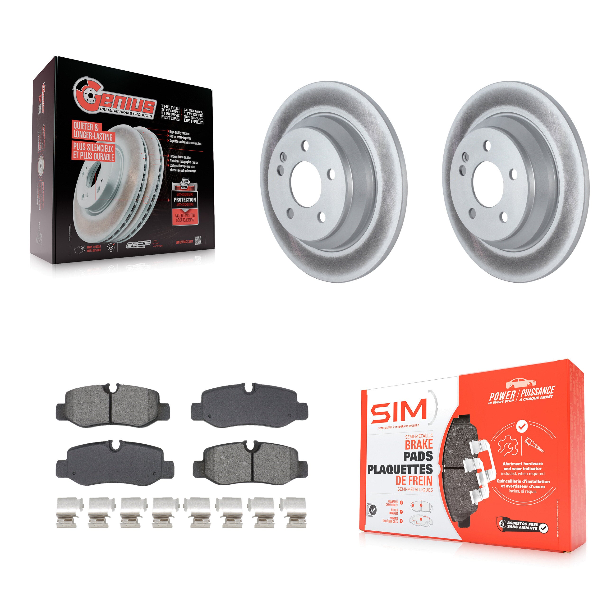 Rear Coated Disc Brake Rotors And Semi-Metallic Pads Kit For Mercedes-Benz Metris KGS-102697