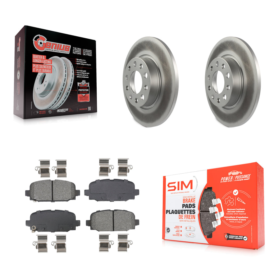 Rear Coated Disc Brake Rotors And Semi-Metallic Pads Kit For Jeep Compass KGS-102702