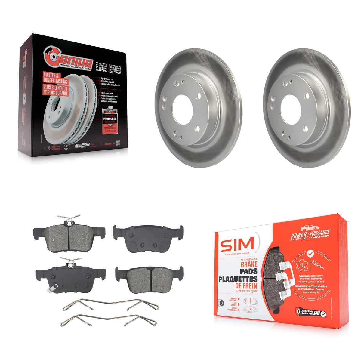 Rear Coated Disc Brake Rotors And Semi-Metallic Pads Kit For Honda Civic Insight KGS-102706