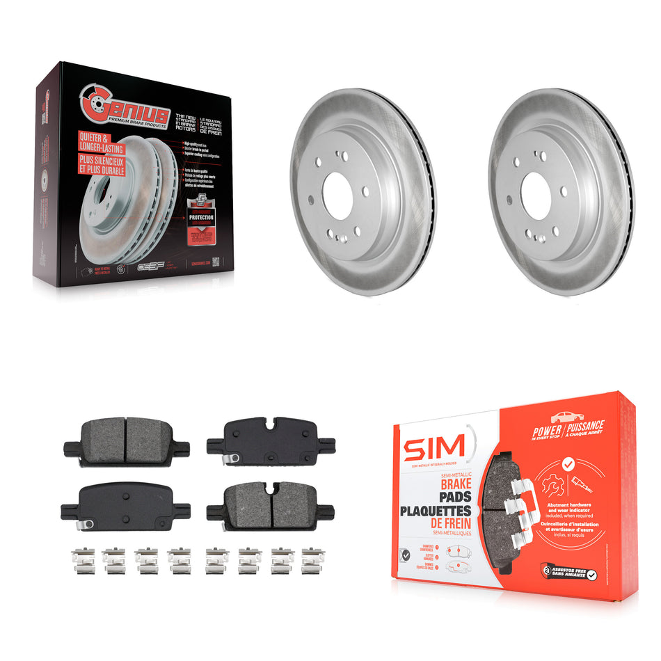 Rear Coat Brake Rotor Semi-Metallic Pad Kit For GMC Chevrolet Silverado 1500 Sierra Yukon KGS-102708