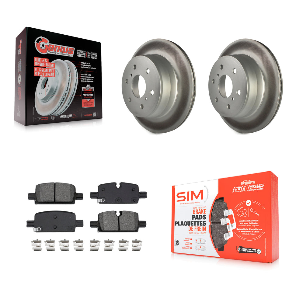 Rear Coat Brake Rotor Semi-Metallic Pad Kit For GMC Sierra 1500 With Manual Parking KGS-102709