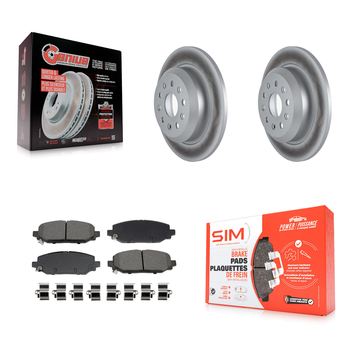 Rear Coated Disc Brake Rotors & Semi-Metallic Pad Kit For 2018-2020 Jeep Wrangler Rubicon KGS-102710