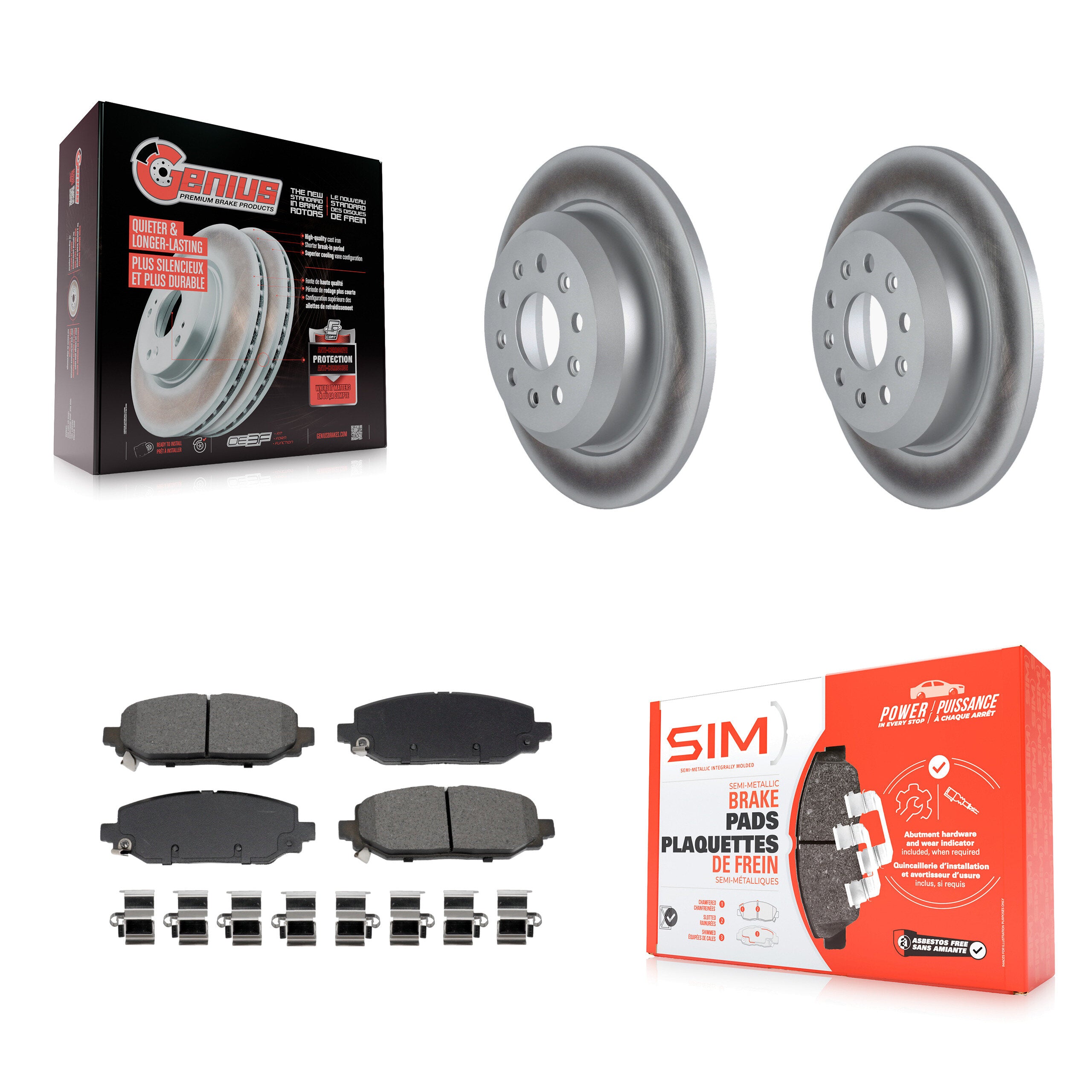 Rear Coated Disc Brake Rotors & Semi-Metallic Pad Kit For 2018-2020 Jeep Wrangler Rubicon KGS-102710