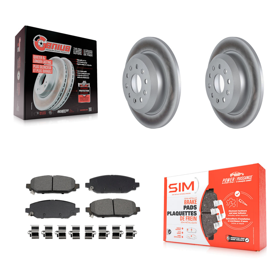 Rear Coated Disc Brake Rotors & Semi-Metallic Pad Kit For 2018-2020 Jeep Wrangler Rubicon KGS-102710