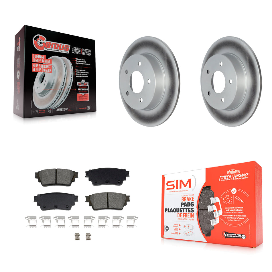 Rear Coated Disc Brake Rotors And Semi-Metallic Pads Kit For Nissan Kicks Altima KGS-102712
