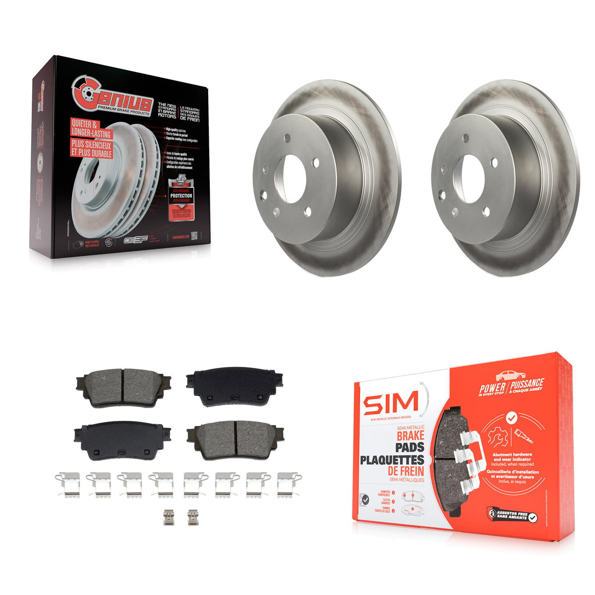 Rear Coated Brake Rotor Semi-Metallic Pad Kit For Nissan Altima With Manual Parking KGS-102713
