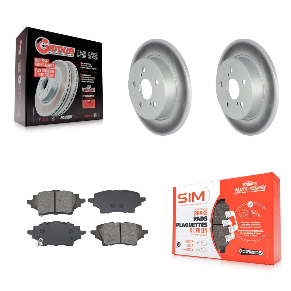 Rear Coated Disc Brake Rotors And Semi-Metallic Pads Kit For Toyota C-HR KGS-102715