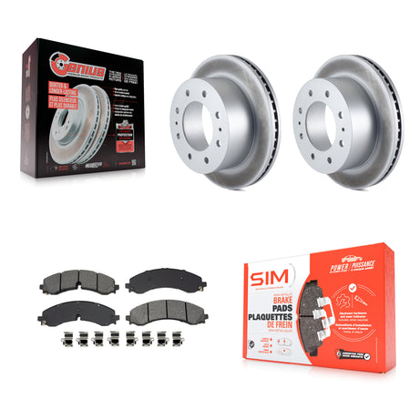Rear Coated Brake Rotors Semi-Metallic Pad Kit For GMC Chevrolet Sierra 2500 HD Silverado KGS-102719