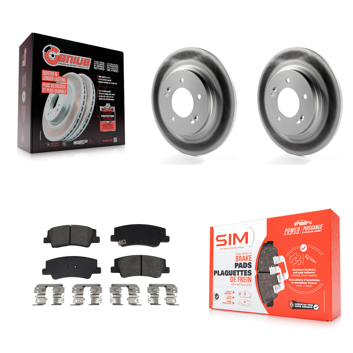 Rear Coated Disc Brake Rotors And Semi-Metallic Pad Kit For Hyundai Sonata Kia Niro EV K5 KGS-102721