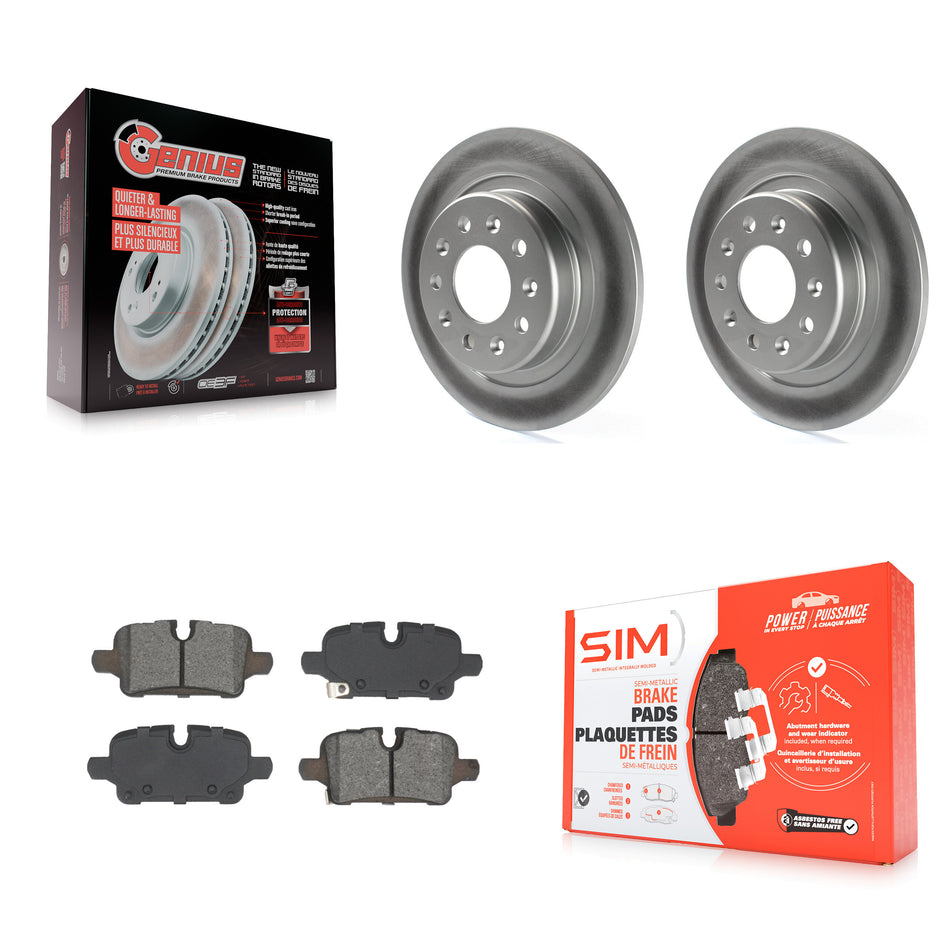 Rear Coat Disc Brake Rotor Semi-Metallic Pad Kit For Chevrolet Equinox GMC Terrain Malibu KGS-102725