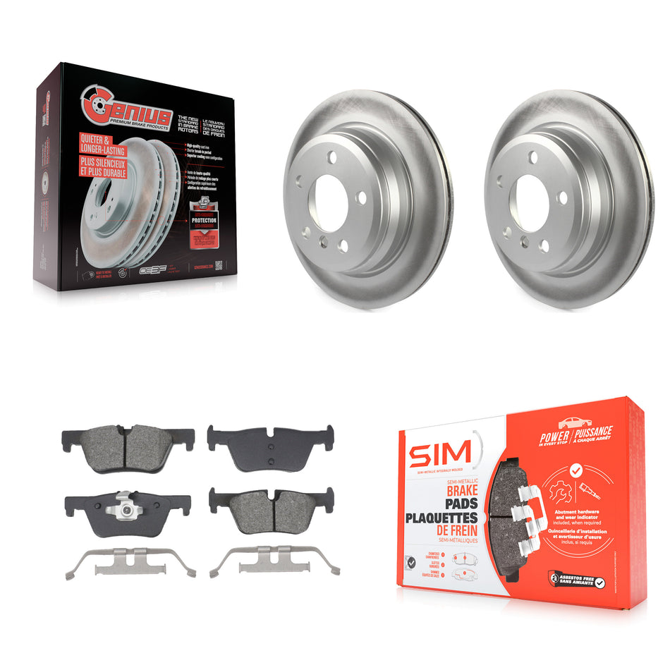 Rear Coat Brake Rotors Semi-Metallic Pad Kit For BMW 328i xDrive 330i 320i 428i 328d 430i KGS-102727