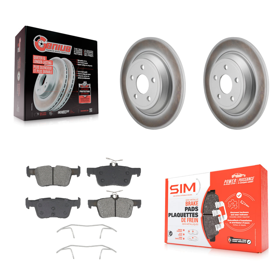 Rear Coated Disc Brake Rotors And Semi-Metallic Pads Kit For 2022-2023 Ford Maverick KGS-102729