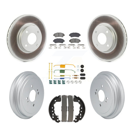 Front Rear Coat Disc Brake Rotors Semi-Metallic Pad Drum Kit (7Pc) For Nissan Kicks Versa KGS-102739