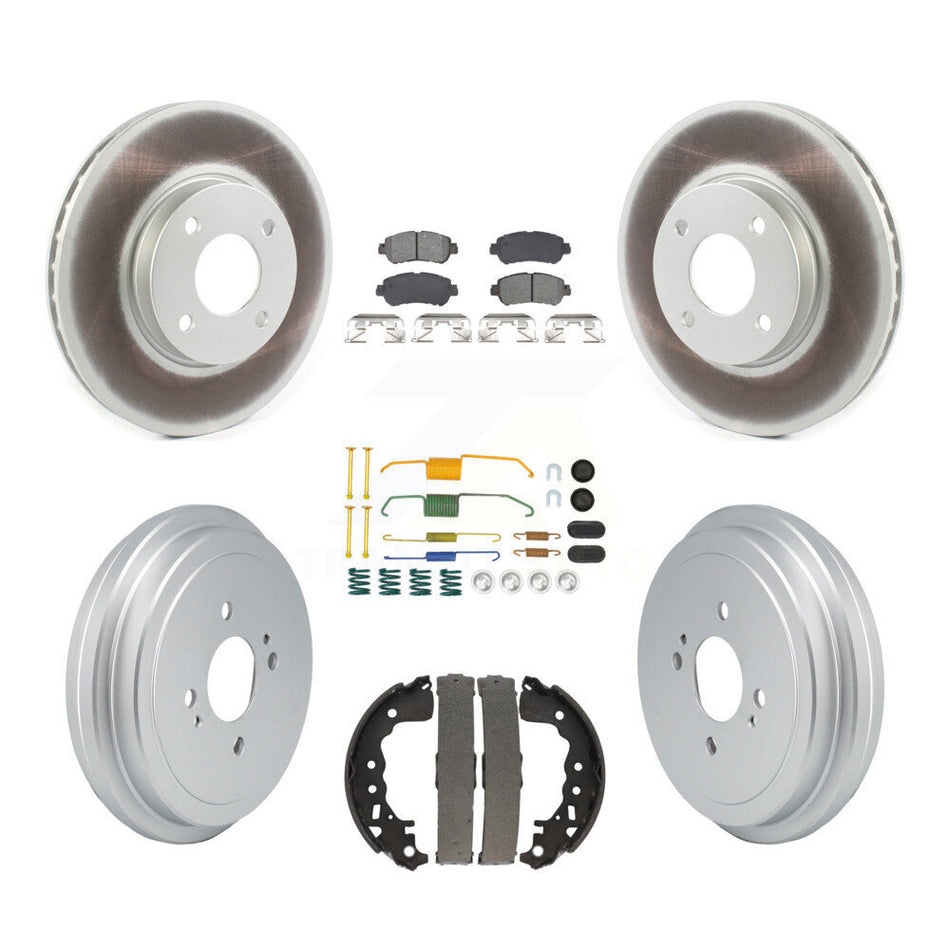 Front Rear Coat Disc Brake Rotors Semi-Metallic Pad Drum Kit (7Pc) For Nissan Kicks Versa KGS-102739