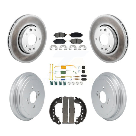 Front Rear Coated Disc Brake Rotors Semi-Metallic Pad And Drum Kit (7Pc) For Nissan Kicks KGS-102740