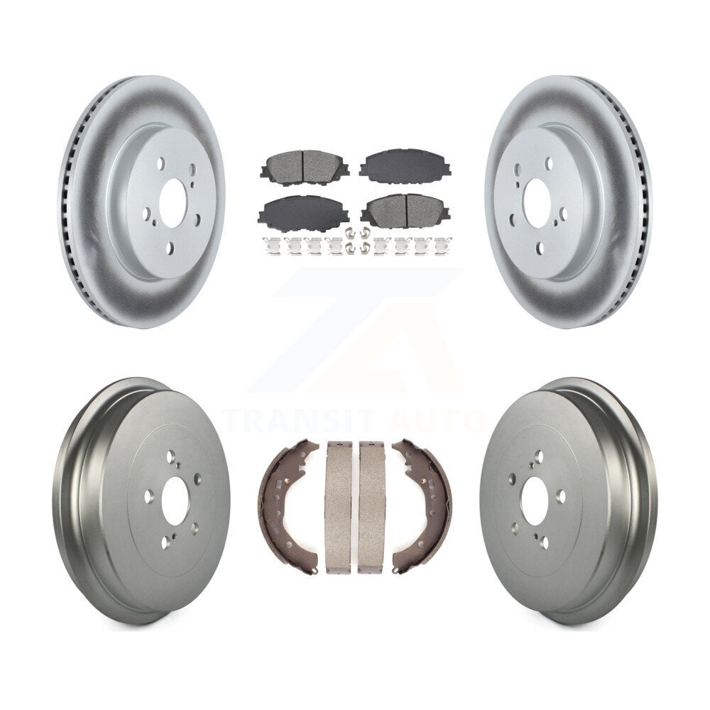 Front Rear Coat Disc Brake Rotors Semi-Metallic Pad Drum Kit For 2019 Toyota Corolla 2.0L KGS-102744