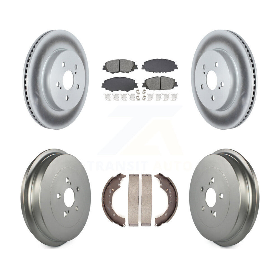 Front Rear Coat Disc Brake Rotors Semi-Metallic Pad Drum Kit For 2019 Toyota Corolla 2.0L KGS-102744