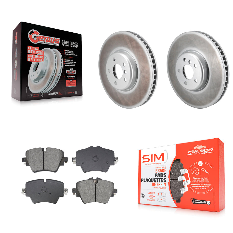 Front Coat Brake Rotor Semi-Metallic Pad Kit For 21 Toyota GR Supra With 4 Piston Caliper KGS-102750