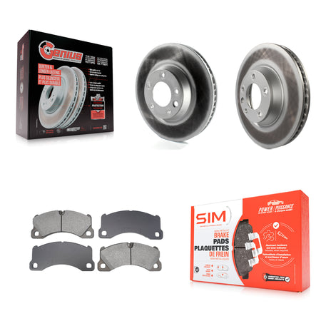 Front Coated Disc Brake Rotors And Semi-Metallic Pads Kit For Porsche Cayenne KGS-102752