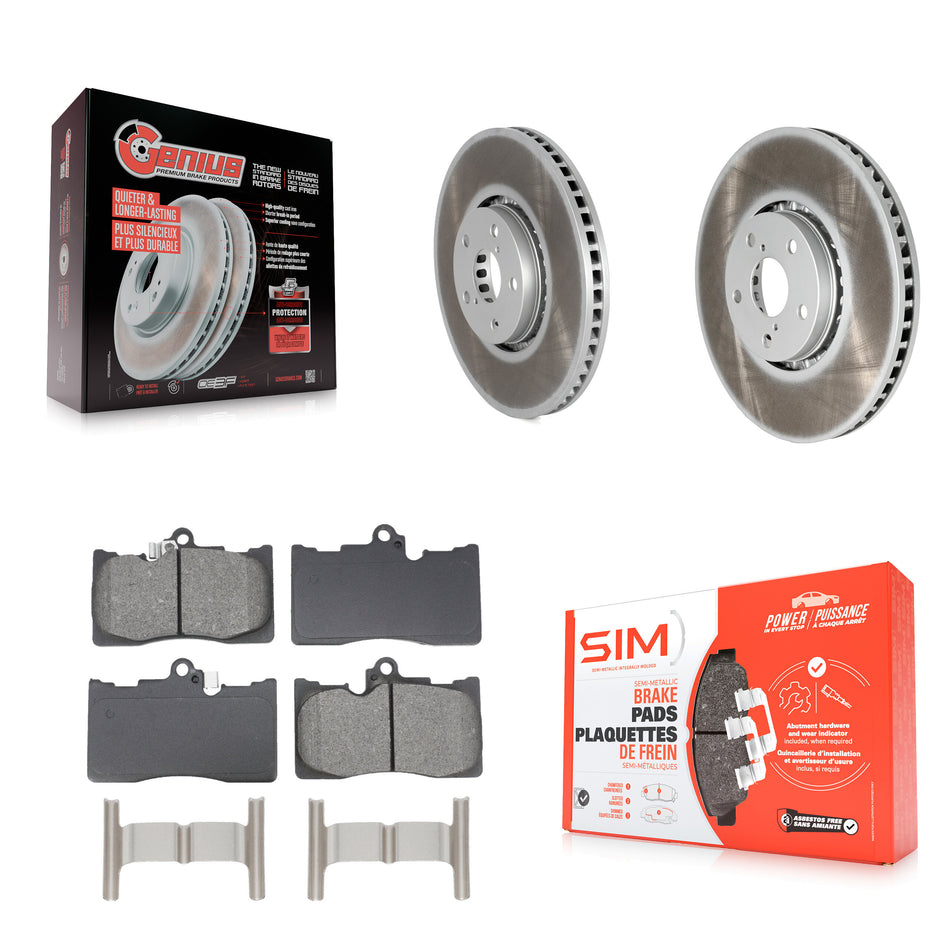 Front Coated Brake Rotors Semi-Metallic Pad Kit For Lexus IS350 IS300 GS350 GS450h IS200t KGS-102753