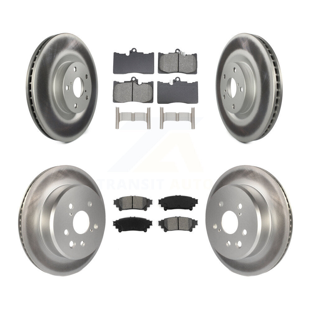 Front Rear Coat Brake Rotor Semi-Metallic Pad Kit (6Pc) For Lexus IS300 IS350 GS350 RC350 KGS-102758