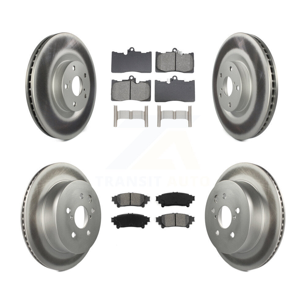 Front Rear Coat Brake Rotor Semi-Metallic Pad Kit (6Pc) For 14-15 Lexus IS350 C F Sport KGS-102760