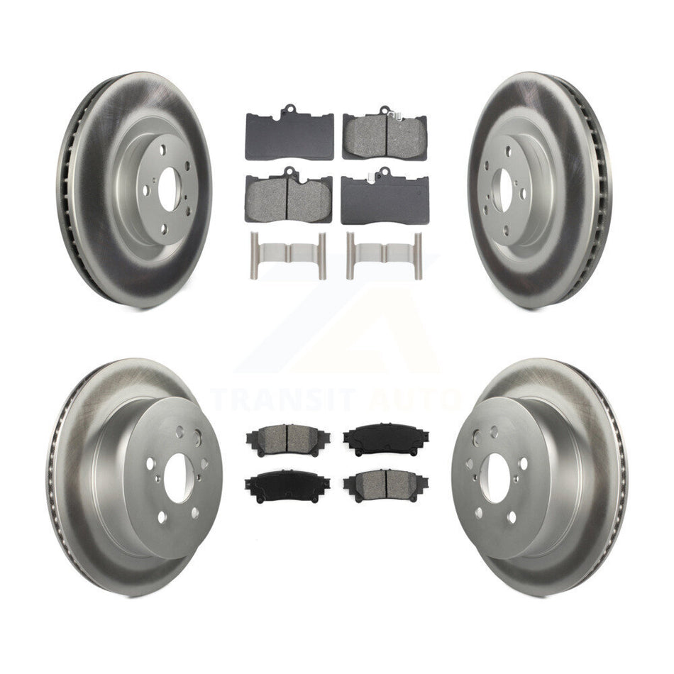 Front Rear Coat Brake Rotor Semi-Metallic Pad Kit (6Pc) For 14-15 Lexus IS350 C F Sport KGS-102760