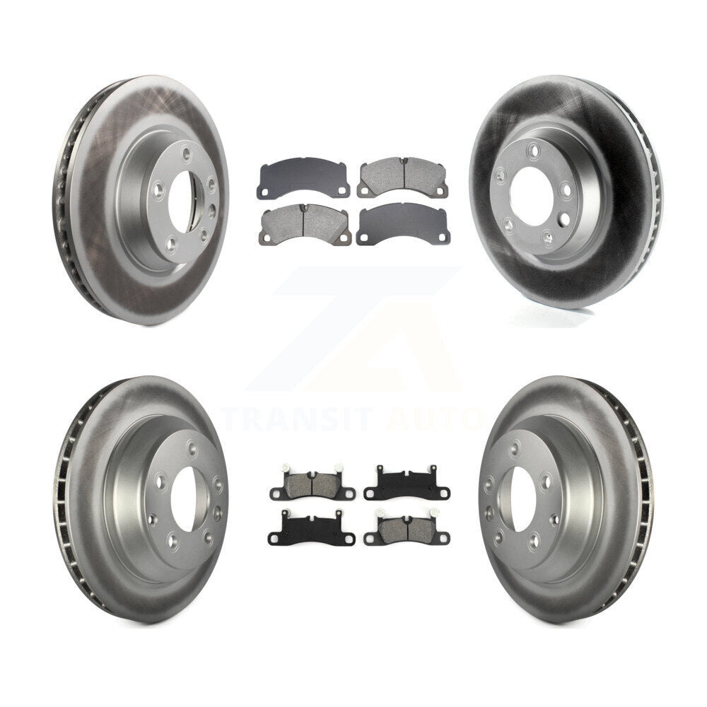 Front Rear Coated Disc Brake Rotors And Semi-Metallic Pads Kit (6Pc) For Porsche Cayenne KGS-102762