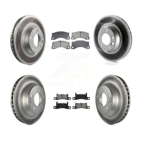 Front Rear Coated Disc Brake Rotors And Semi-Metallic Pads Kit (6Pc) For Porsche Cayenne KGS-102762