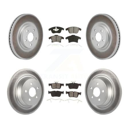 Front Rear Coated Disc Brake Rotor & Semi-Metallic Pad Kit For 2017-2020 Lincoln MKZ 2.0L KGS-102764