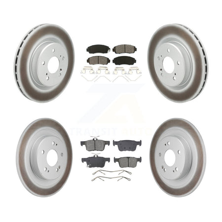 Front Rear Coated Disc Brake Rotor And Semi-Metallic Pad Kit For 2021-2023 Acura TLX 2.0L KGS-102766