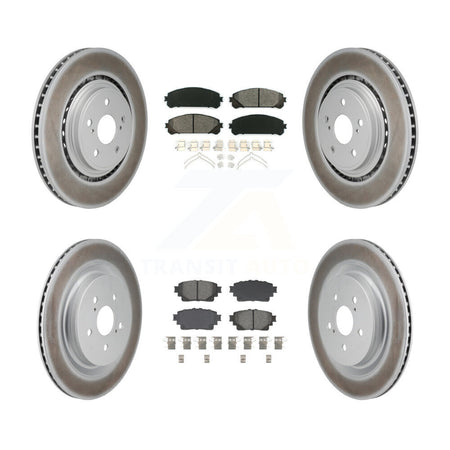 Front Rear Coated Disc Brake Rotors Semi-Metallic Pad Kit For 2020-2022 Toyota Highlander KGS-102770