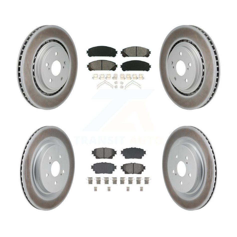 Front Rear Coated Disc Brake Rotors Semi-Metallic Pad Kit For 2020-2022 Toyota Highlander KGS-102770