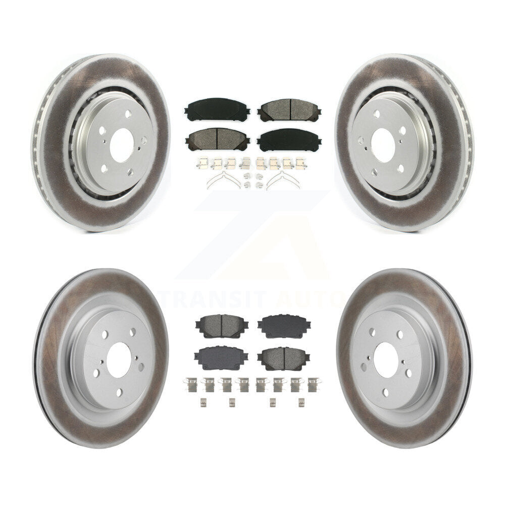 Front Rear Coated Brake Rotor & Semi-Metallic Pad Kit For Lexus NX350h NX350 NX250 Toyota KGS-102771