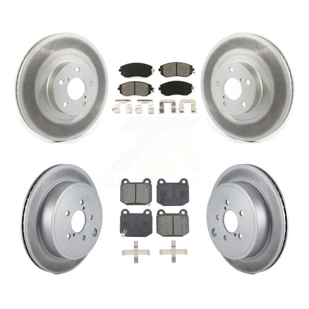 Front Rear Coat Brake Rotor Semi-Metallic Pad Kit For 17 Subaru BRZ Without Brembo Brakes KGS-102774