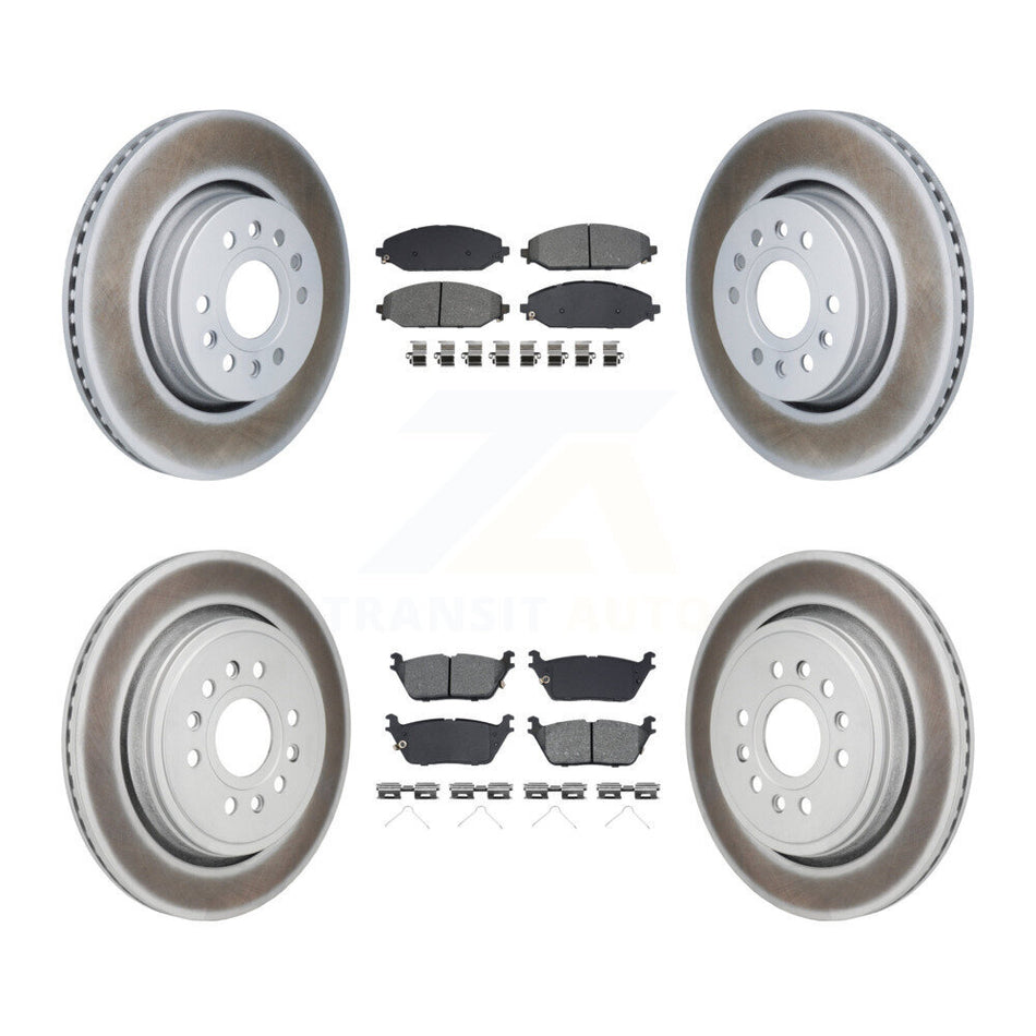 Front Rear Coat Disc Brake Rotor Semi-Metallic Pad Kit For Ram 1500 Jeep Wagoneer Grand L KGS-102778
