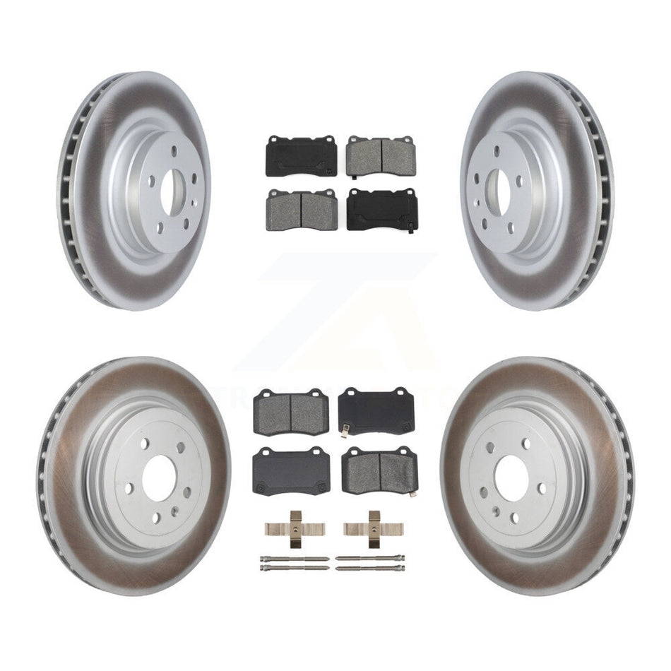 Front Rear Coated Disc Brake Rotors And Semi-Metallic Pads Kit For Tesla S KGS-102780