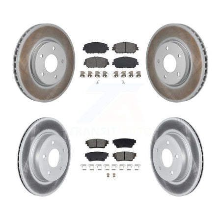 Front Rear Coated Disc Brake Rotors And Semi-Metallic Pads Kit For Nissan Rogue KGS-102788