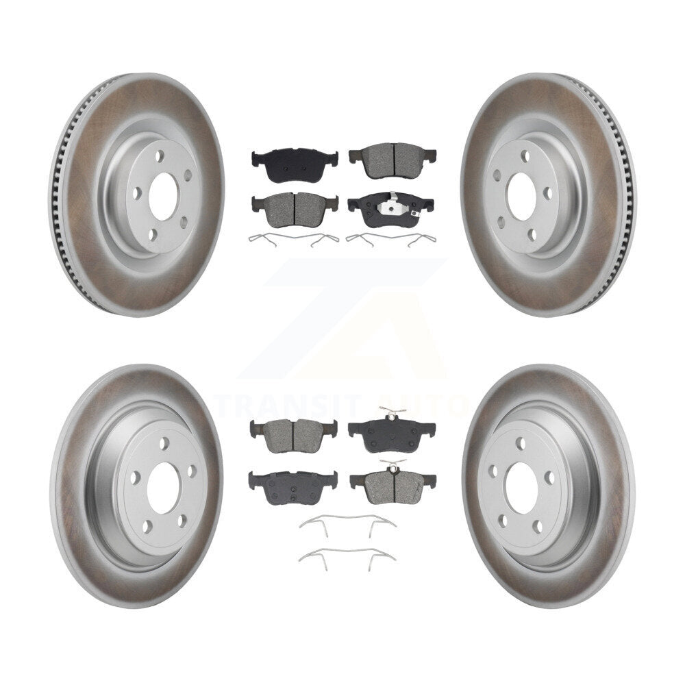 Front Rear Coated Disc Brake Rotors And Semi-Metallic Pad Kit For 2022-2023 Ford Maverick KGS-102794