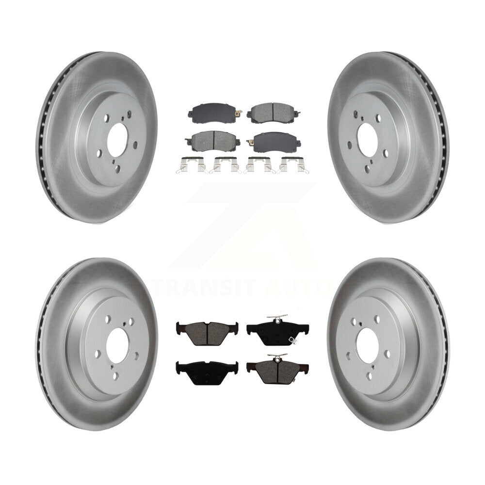 Front Rear Coated Disc Brake Rotors And Semi-Metallic Pads Kit For Subaru Crosstrek KGS-102795