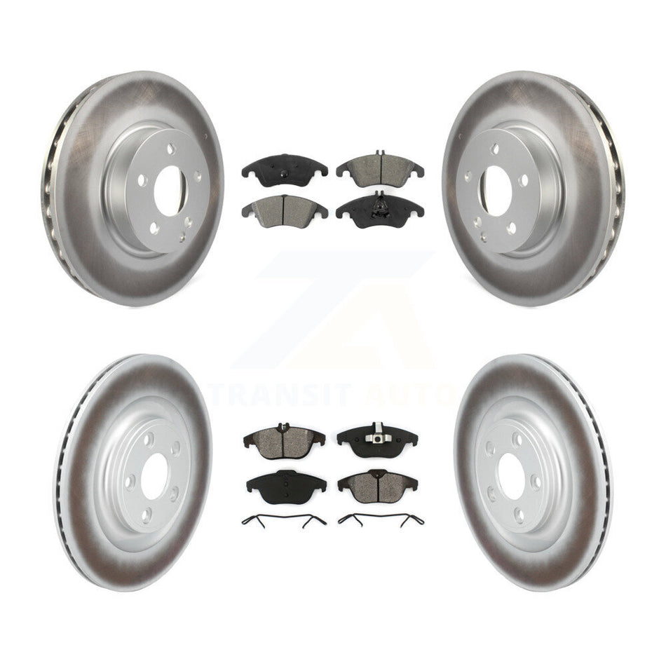 Front Rear Coated Disc Brake Rotors And Semi-Metallic Pads Kit For Mercedes-Benz E400 KGS-102796
