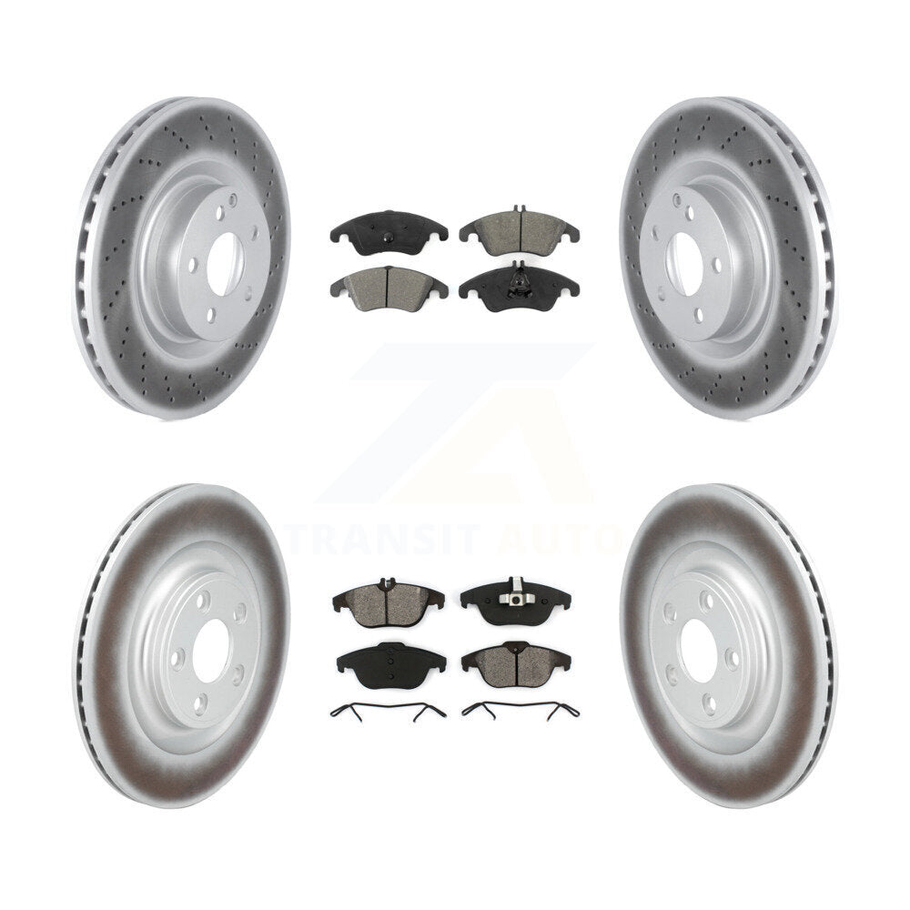 Front Rear Coated Disc Brake Rotors And Semi-Metallic Pads Kit For Mercedes-Benz E400 KGS-102797