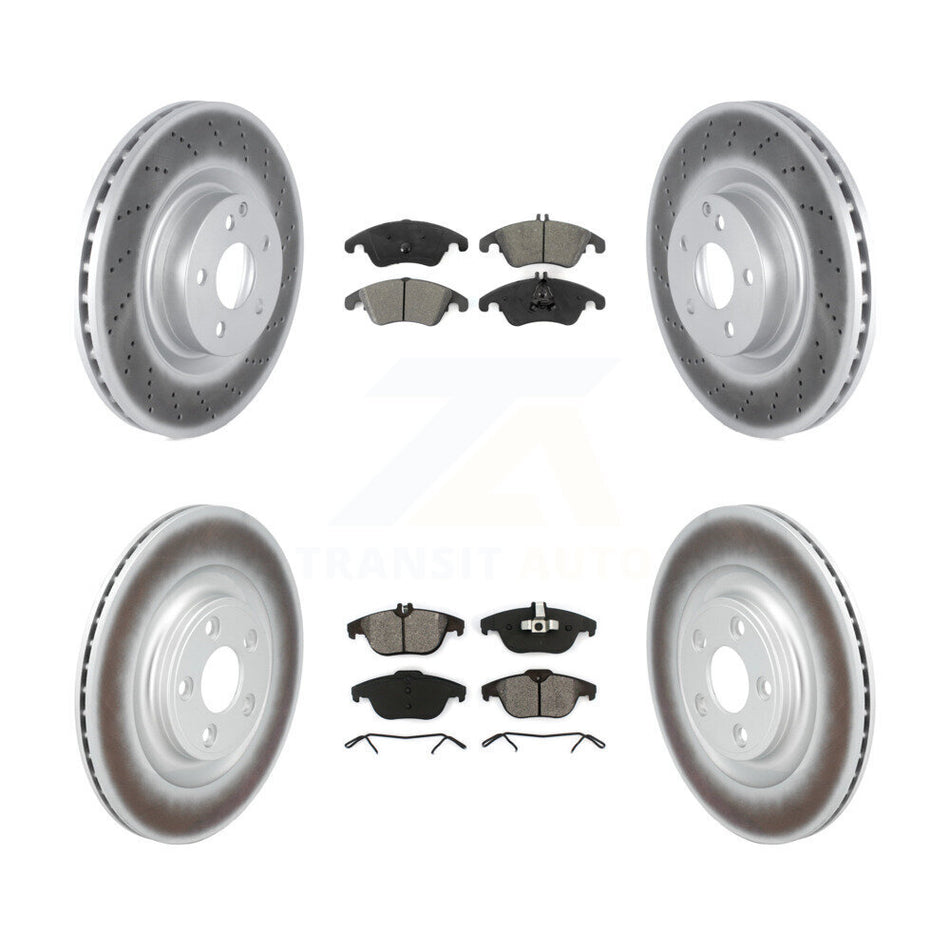 Front Rear Coated Disc Brake Rotors And Semi-Metallic Pads Kit For Mercedes-Benz E400 KGS-102797
