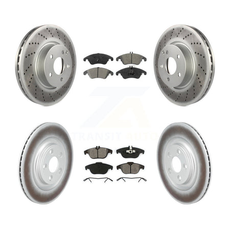 Front Rear Coated Disc Brake Rotors And Semi-Metallic Pads Kit For Mercedes-Benz E400 KGS-102799