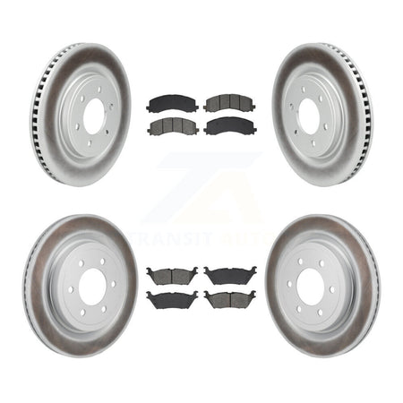 Front Rear Coated Disc Brake Rotors And Semi-Metallic Pads Kit For Ford F-150 Lightning KGS-102800