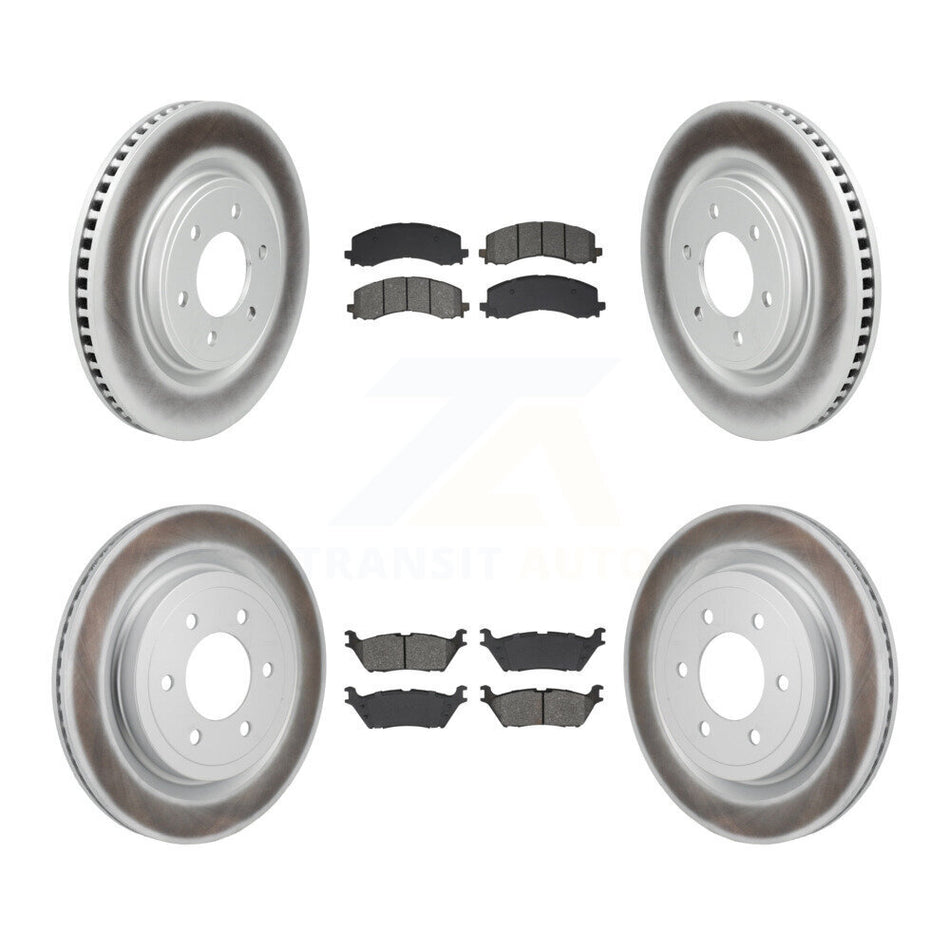 Front Rear Coated Disc Brake Rotors And Semi-Metallic Pads Kit For Ford F-150 Lightning KGS-102800