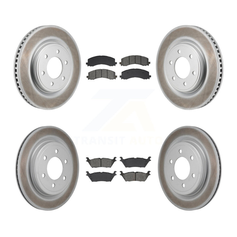 Front Rear Coat Disc Brake Rotors Semi-Metallic Pad Kit For Ford F-150 Expedition Lincoln KGS-102801